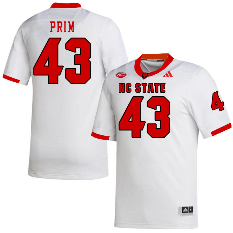 NC State Wolfpack #43 AJ Prim College Football Jerseys Stitched-White